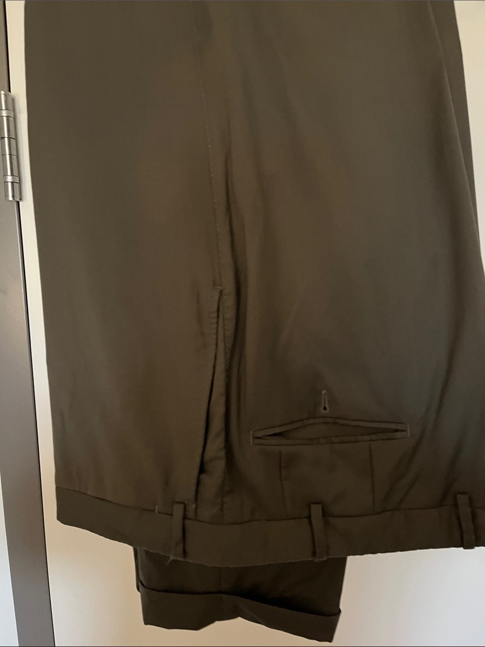 Canali Olive Dress Trousers in good condition.